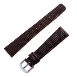 Bracelet montre cuir véritable lézard marron-foncé-chocolat - ANTENEN