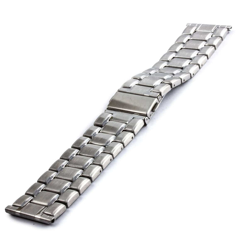 Bracelet montre metal acier mailles avec rivets rectangulaires de taille moyenne et de finition poli brillant - ANTENEN