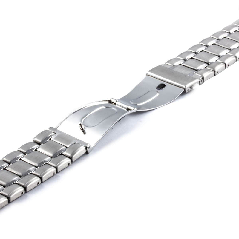 Bracelet montre metal acier mailles avec rivets rectangulaires de taille moyenne et de finition poli brillant - ANTENEN