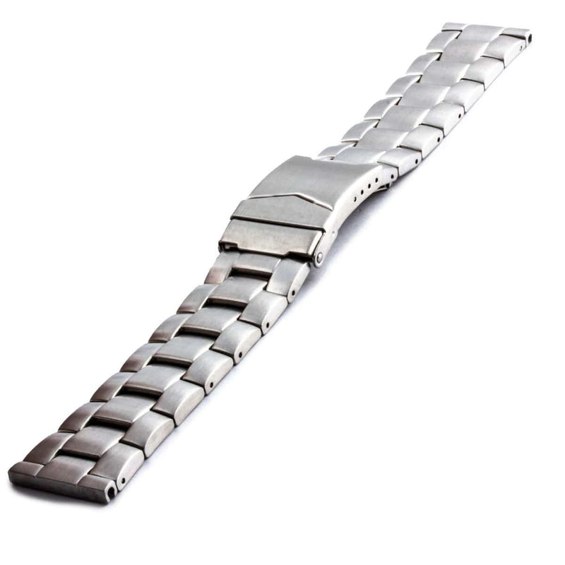Bracelet montre metal acier mailles avec gros rivets et de finition poli brillant - ANTENEN