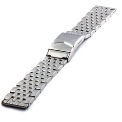 Bracelet montre metal acier mailles liées fines & plates et de finition poli brillant - ANTENEN