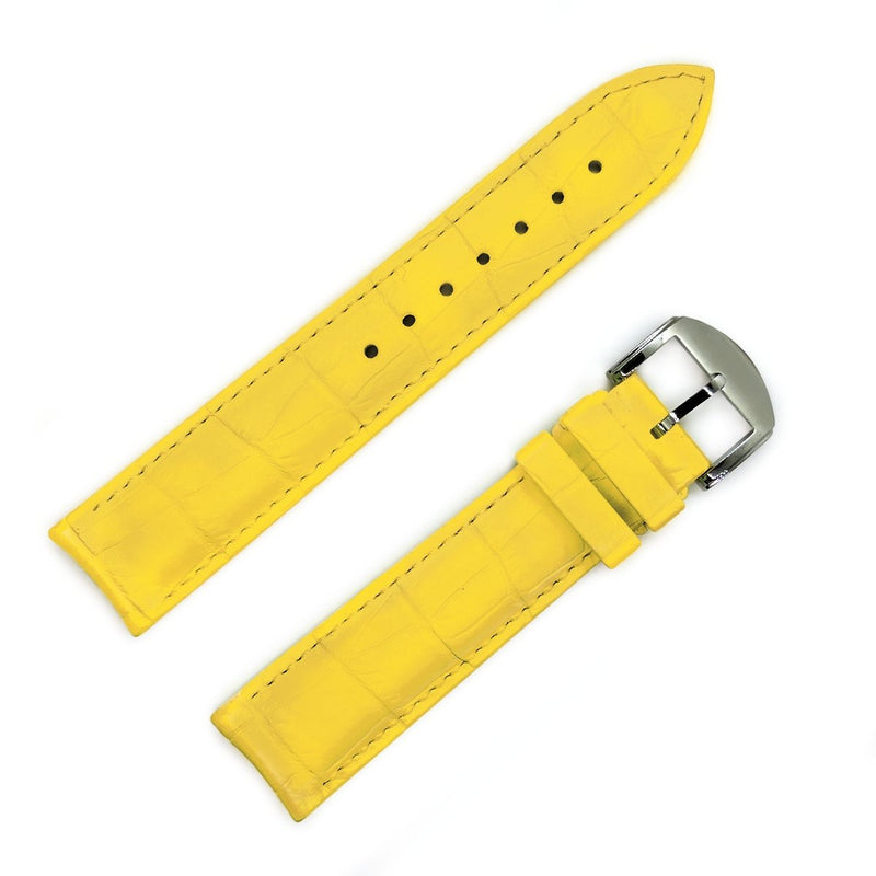 bracelet-montre-caoutchouc-jaune-swiss-made-skinskan-façon-croco-ton-sur-ton-doublure