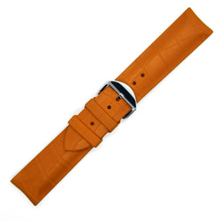 bracelet-montre-caoutchouc-orange-swiss-made-skinskan-façon-croco-SANS-couture-1