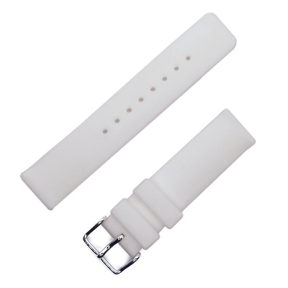 Bracelet De Montre Caoutchouc/plastique Noir – Boucle Coulissante Acier Inox – Neuf
