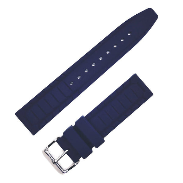 Bracelet-montre-en caoutchouc-caoutchouc-avec-boucle-ardillon-bleu-marine