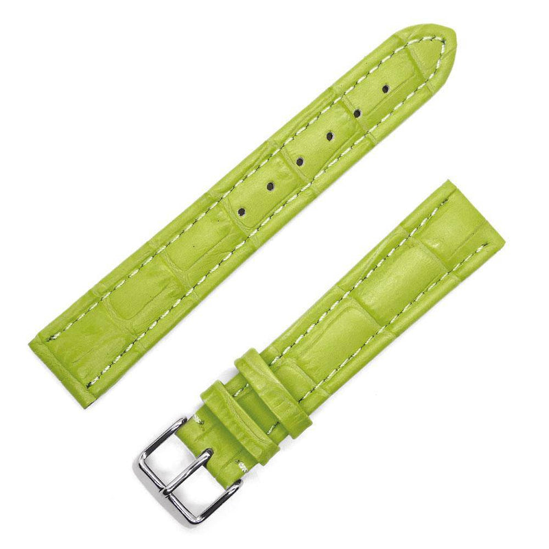 Bracelet sport (bombé) en veau façon crocodile vert clair - ANTENEN